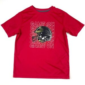 Boy’s Red Football Game On T Shirt Size Large 10/12